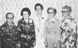 First Presidents: Maria Pauls, Anne Harder, Frieda Peters, Irene Klassen & Marie Tiessen